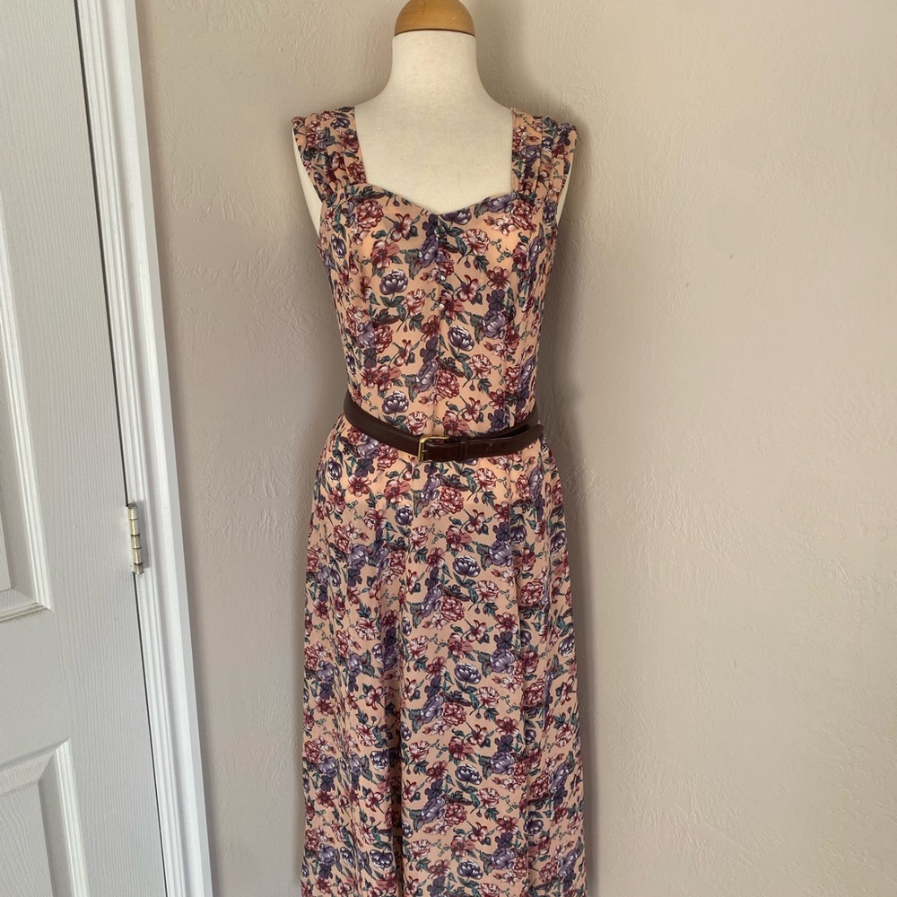Roberta 90s Floral Midi Dress